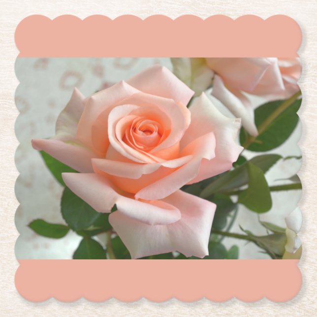 Eine schöne rosa Rose Untersetzer (Vorderseite)