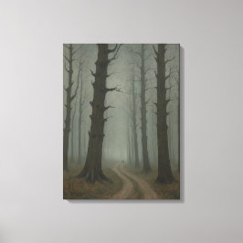 eine Schotterstraße durch einen Vintagen Wald Leinwanddruck