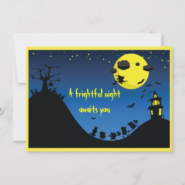 Eine schreckliche Nacht - Einladung (Vorderseite)