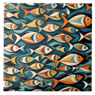 eine Schule im Stil der Fischkunst im Deko Fliese