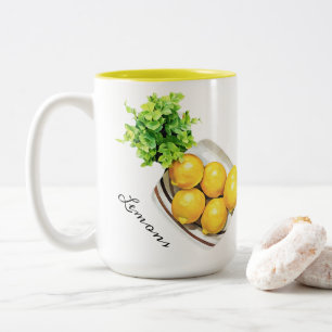 Eine Schüssel Limonen-Tasse Zweifarbige Tasse