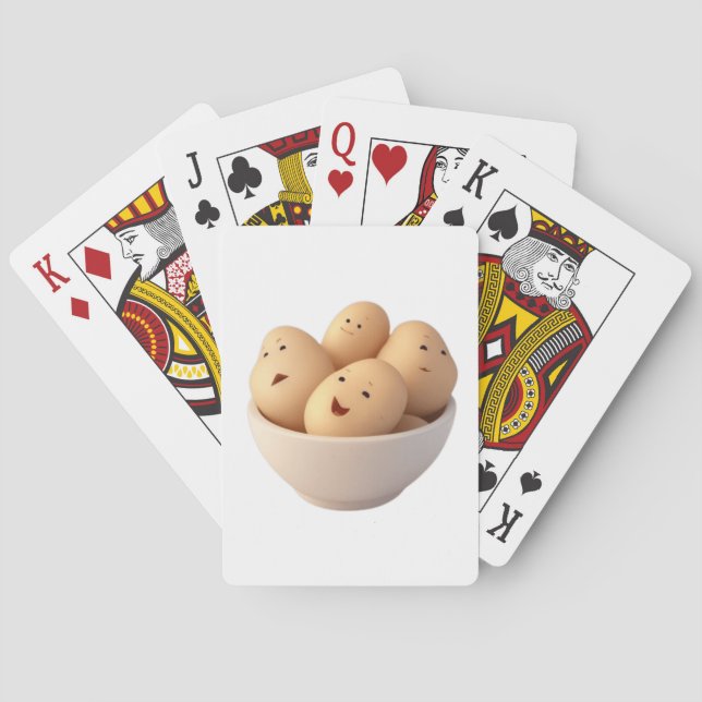 Eine Schüssel mit Niedlichen kleinen Kartoffeln Spielkarten (Rückseite)