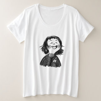 Eine Schwarz-Weiß-Abbildung eines Zeichens T-sh Große Größe T-Shirt