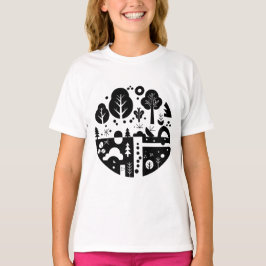 Eine Schwarz-Weiß-Illustration T-Shirt