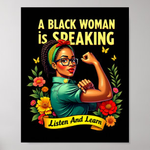 Eine schwarze Frau spricht dem Schwarzen Mon lausc Poster