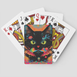 Eine schwarze Katze gilt als Zeichen für guten Lau Spielkarten