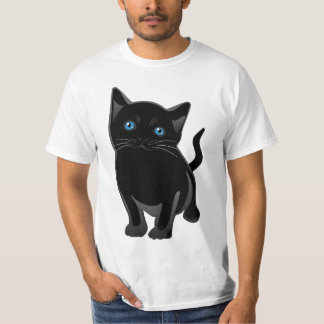"eine schwarze Katze mit blauen Augen" T-Shirt