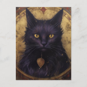 Eine schwarze Katze Postkarte