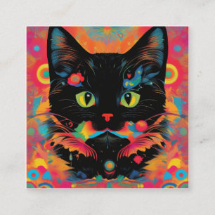 Eine schwarze Katze wurde in vielen Kulturen als e Quadratische Visitenkarte