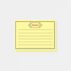 Eine Schwarze Verzierte Gemusterte Bezeichnung Gra Post-it Klebezettel