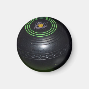 Eine schwarze Vintage-Rasenbowle, Magnet