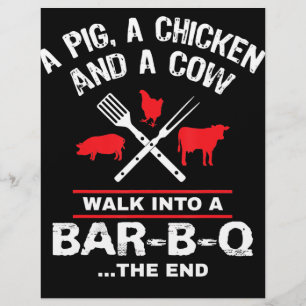 Eine Schweinehähnchenkuh wandert in eine Bar Funny Flyer