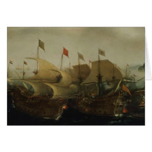 Eine Seeaktion, vielleicht der Kampf von Cadiz,