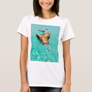 Eine Seemöve und ein Schwein T-Shirt