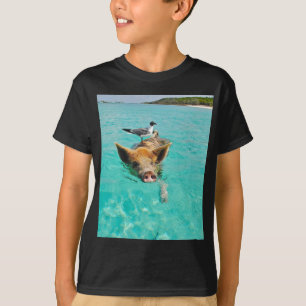 Eine Seemöve und ein Schwein T-Shirt