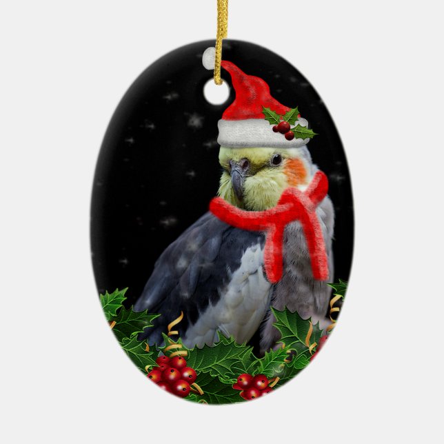 Eine sehr Beeren-Weihnachtsverzierung Keramikornament (Vorne)