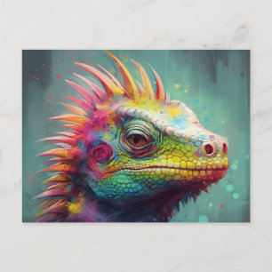 Eine sehr farbenfrohe Lizard Postkarte