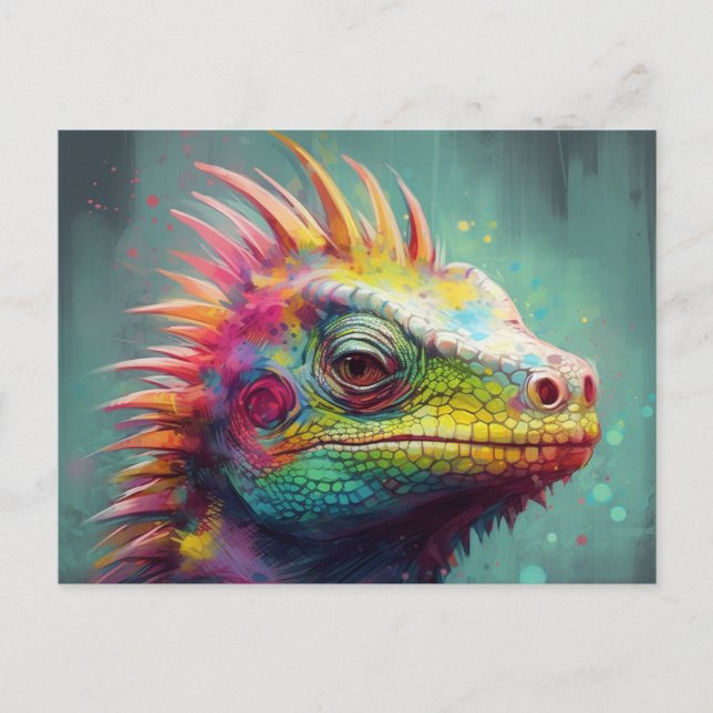 Eine sehr farbenfrohe Lizard Postkarte (Vorderseite)