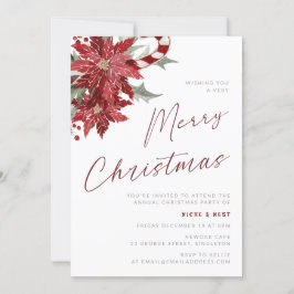 Eine sehr frohe Weihnachts-Party Blume Candy Cain Einladung