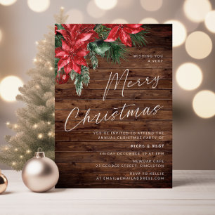 Eine sehr frohe Weihnachtsfeier Rustikale Party Einladung
