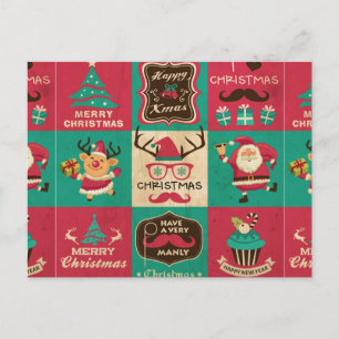 Eine sehr Manie Weihnachts-Collage Postcard Feiertagspostkarte