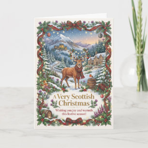 Eine sehr schottische Weihnachts-Hirsch-Karte Karte