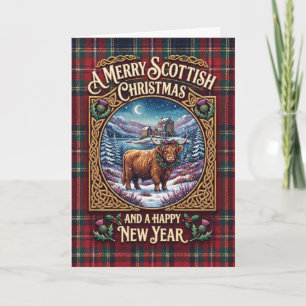 Eine sehr schottische Weihnachtshirschkarte Karte