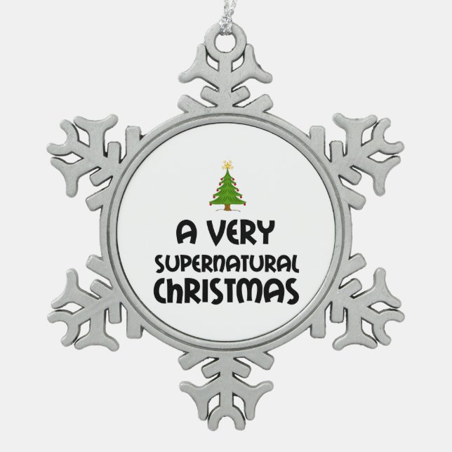 EINE SEHR ÜBERNATÜRLICHE KRISTE SCHNEEFLOCKEN Zinn-Ornament (Vorderseite)