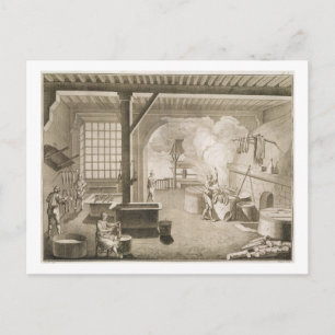 Eine Seidenfärberei aus der "Enzyklopädie des Postkarte