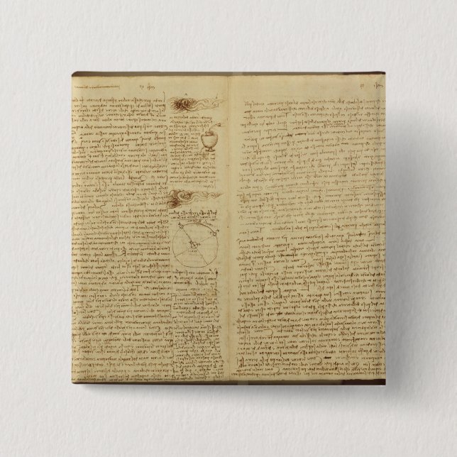 Eine Seite vom Kodex Leicester, 1508-12 Button (Vorderseite)