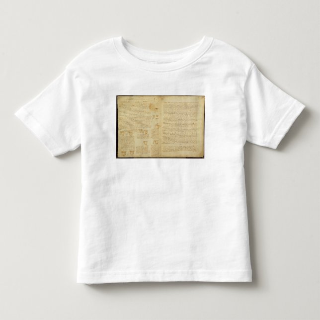 Eine Seite vom Kodex Leicester, 1508-12 Kleinkind T-shirt (Vorderseite)