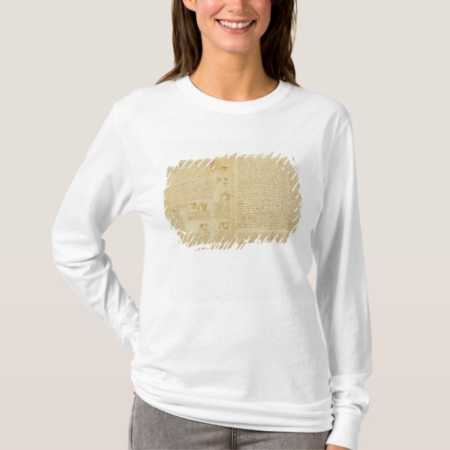 Eine Seite vom Kodex Leicester, 1508-12 T-Shirt (Vorderseite)
