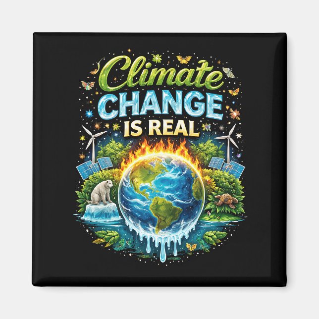 Eine sich erwärmende Welt Magnet (Vorne)