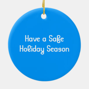 eine sichere Urlaubszeit, große blaue Tupfen Keramik Ornament