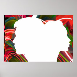 Eine Silhouette von dir und mir auf einem Wandpost Poster