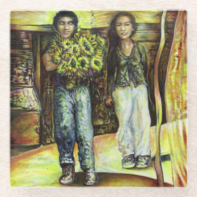 Eine Sixtinische HerausforderungI Phase einer ChaI Glasuntersetzer (Vorderseite)