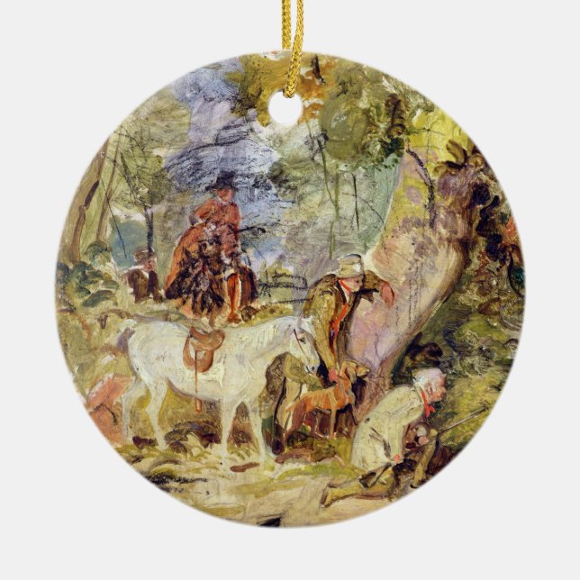 Eine Skizze für "die Förster, die Rotwild" Keramikornament (Vorne)