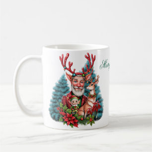 eine skurrile Weihnachtsillustrierung, Kaffeetasse