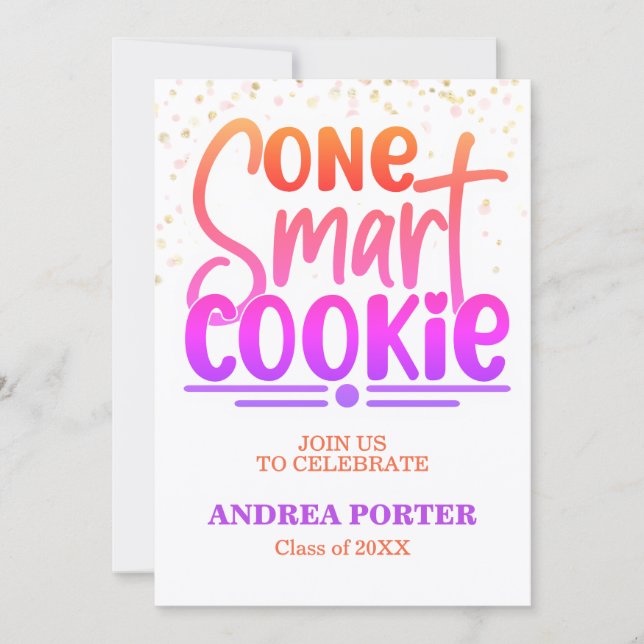 Eine Smart Cookie Abschlussfeier Einladung (Vorderseite)