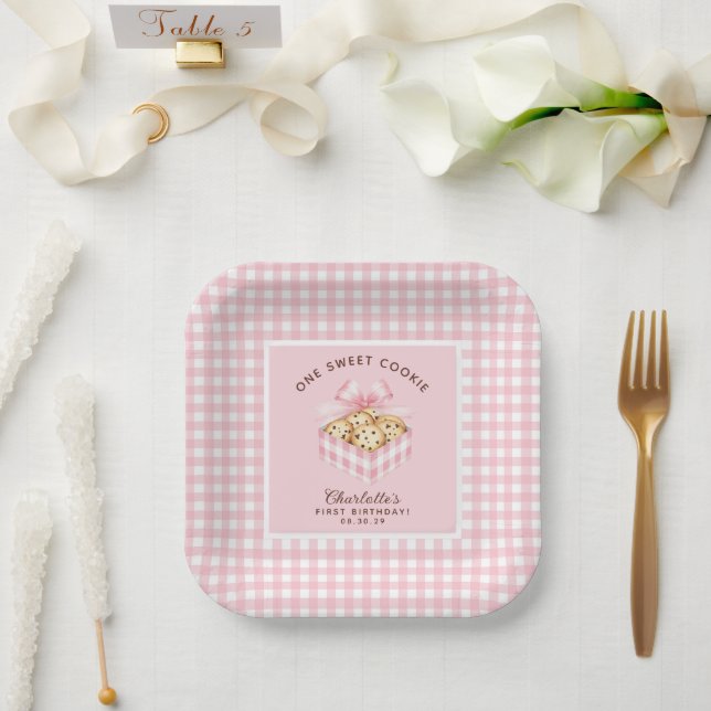 Eine Smart Cookie Girls zum ersten Geburtstag Pappteller (Hochzeit)