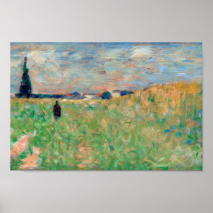 Eine Sommerlandschaft (1883) von Georges Seurat. Poster