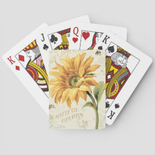 Eine Sonnenblume in voller Blüte Spielkarten