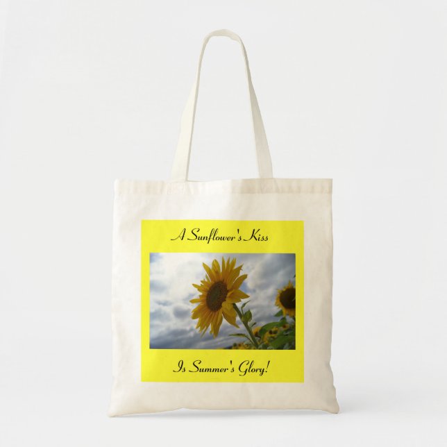 Eine Sonnenblumenkuss-Tasche Tragetasche (Vorne)