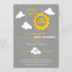 Eine Sonnenstrahl-Babyparty-Einladung Einladung