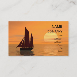 Eine Sonnenuntergangyachtkarte, damit Sie Visitenkarte