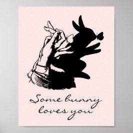 Eine sonnige Liebe pinkelt in Pastellrosa mit schw Poster