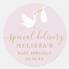 Eine spezielle Baby-Dusche / Sprinkle Runder Aufkleber