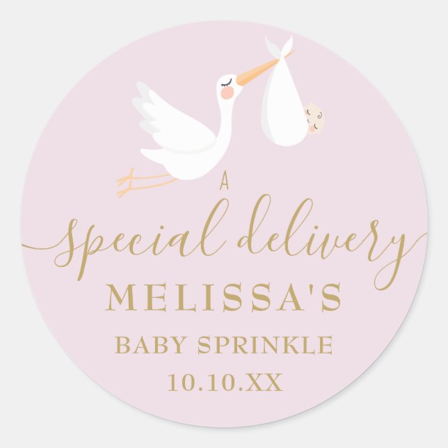 Eine spezielle Baby-Dusche / Sprinkle Runder Aufkleber (Vorderseite)