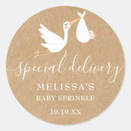 Eine spezielle Baby-Dusche/Sprinkle Runder Aufkleber