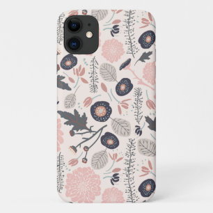 Eine spielerisch gedrehte Blume in Grau-Rosa Schwa Case-Mate iPhone Hülle